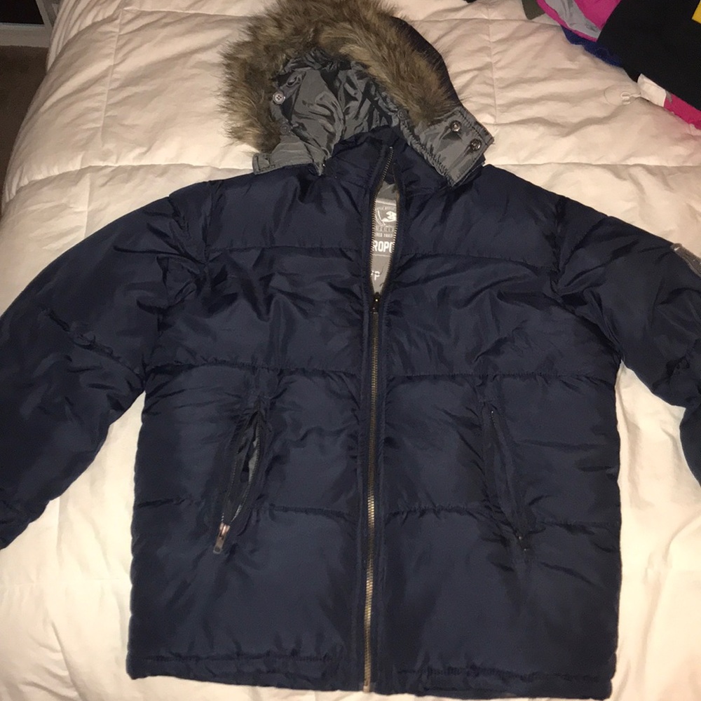 Aeropostale baby blue women’s winter puffer jacket